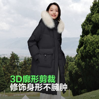 波司登反季冬羽绒服女中长款脱卸帽大毛领新国标90绒商场同款外套