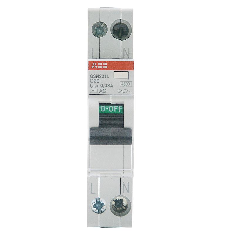 ABB断路器 窄体漏电保护器1P+N 双进双出 1P+N 20A