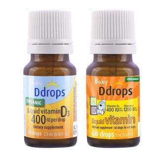 Ddrops 钙吸收 婴儿维生素组合装  4.2ml 2瓶