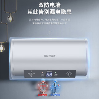 信联好太太热水器电热水器扁桶一级能效2000W速热家用洗澡省电出租房小型热水器超薄双胆出水断电十大排名 圆桶+上门安装 60升