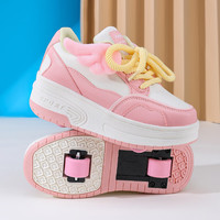 SEMBOSK暴走鞋儿童休闲鞋女童鞋四轮爆走鞋隐形溜冰鞋儿童运动鞋 020粉色 29码