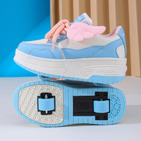 SEMBOSK暴走鞋儿童休闲鞋女童鞋四轮爆走鞋隐形溜冰鞋儿童运动鞋 020蓝色 33码