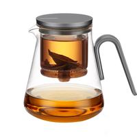 尚明玻璃内胆磁旋飘逸杯泡茶壶茶水分离过滤冲茶具套装家用办公沏茶壶 枪黑色800ml 枪黑色 800ml