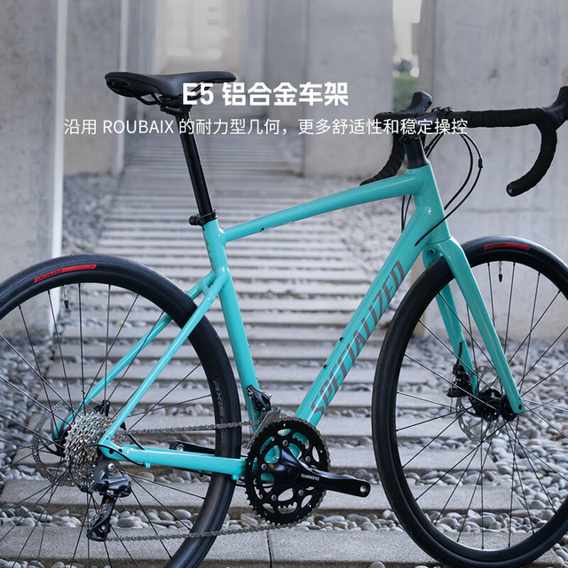 闪电 ALLEZ E5 DISC 公路自行车 湖蓝/酷灰/火焰色 28速 56寸