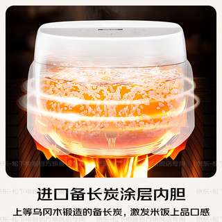 松下（Panasonic）饭蹲蹲电饭煲多功能家用电饭锅柴火煮饭锅3-4个人智能预约定时冷饭加热4升大容量 DQ102【 3.2L 】备长炭厚釜