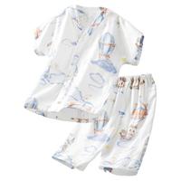 贝肽斯宝宝睡衣女童夏季薄款2025家居服套装男孩宝宝短袖夏装