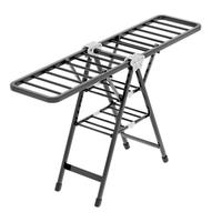 佳帮手落地晾衣架翼型双层折叠碳钢五金加固晾衣架140 【1.4米可折叠】带滑轮