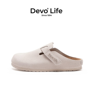 Devo/的的的的的沃 Devo Life       软木拖鞋包头半包半拖复古套脚凉拖外穿休闲女鞋23002
