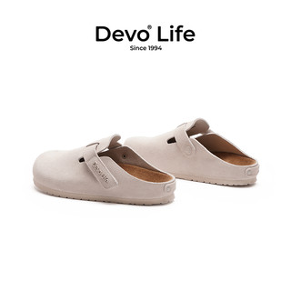 Devo/的的的的的沃 Devo Life       软木拖鞋包头半包半拖复古套脚凉拖外穿休闲女鞋23002