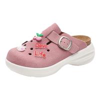 Devo/的的的的沃 Devo Life      软木拖鞋女增高厚底高底坡跟休闲包头洞洞鞋22012