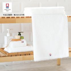 XHAYASHI 日本进口今治（IMABARI）毛巾 纯棉浴巾吸水柔软家用情侣礼盒装 雪绒花浴巾白（120*60cm）