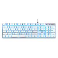 AULA 狼蛛 S500 104键 有线键盘 白色-冰蓝光-青轴