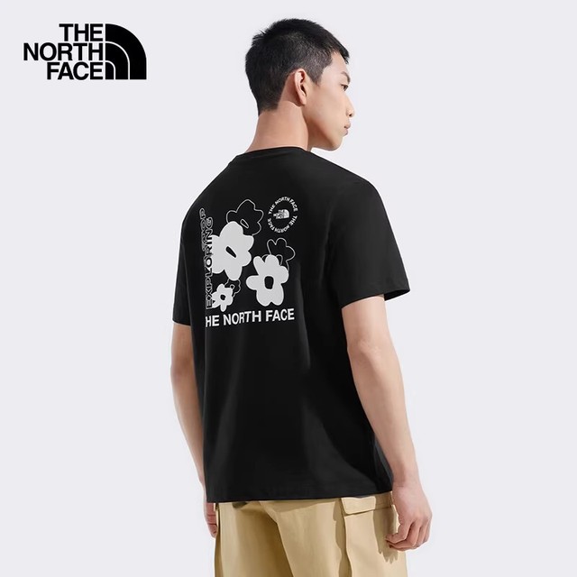 THE NORTH FACE 北面 TheNorthFace北面T恤情侣春夏新款户外透气宽松印花纯棉短袖8EYB
