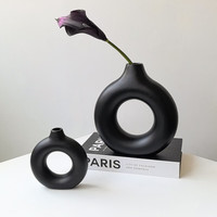 LIVETAI 态生活 北欧风 手工粗陶艺术花瓶 小号 白色