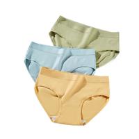 芬腾可安（FENTENGCARE）【7A抑菌】女士内裤女100%纯棉底裆中腰内裤女简约舒适无痕抗菌YR 灰绿+蓝色+姜黄 M
