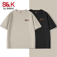 班尼路(Baleno)S&K系列oversize风圆领短袖男夏季纯棉柔软舒适清爽透气T恤 【纯棉】-#PB变形棕W