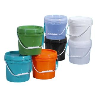 佳叶5L升食品级pp塑料桶小桶透明小桶带提手带盖密封性沙滩桶小水桶 5L-透明（加厚）*4