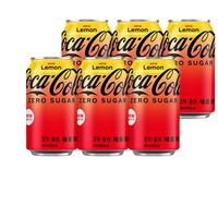 可口可乐 Coca-Cola韩国 零度无糖 柠檬汽水碳酸饮料350mL*6罐