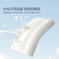 水星家纺枕头枕芯 A类抑菌防螨柔弹透气牵引泰国原液天然乳胶枕头枕芯 芯舒适乳胶单枕【93%乳胶含量】 42cm ×60cm×7cm/11cm