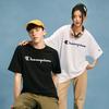 Champion 休闲街头 男女同款 胶印草写logo短袖T恤