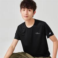 特步 XTEP【速干透气】短袖T恤男夏季薄款透气针织衫时尚运动短袖上衣