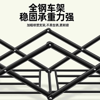 野徒者露营车户外推车野餐车儿童可躺露营装备折叠摆摊营地车小买菜车 曜石黑-16寸【飞机轮】120桌子 升级后开门款