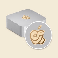 SkinAT 适用于Mac Mini Logo贴 苹果AI电脑M4 Logo保护膜 2024款苹果Mini主机Loog创意贴膜 Mac Studio logo贴