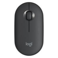 logitech 罗技 Pebble 2.4G蓝牙 双模无线鼠标+短款鼠标垫 1000DPI 石墨黑