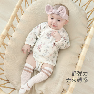 巴厘小猪宝宝无骨上衣夏季薄款产房新生儿和尚服52码莫代尔凉感婴幼衣服 浅风栖林