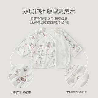 巴厘小猪宝宝无骨上衣夏季薄款产房新生儿和尚服52码莫代尔凉感婴幼衣服 浅风栖林