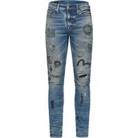 EVISU男士潮流满地标语海鸥印花修身剪裁牛仔裤2ESOSM1JE129SL 牛仔蓝 32