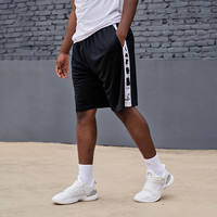 准者运动针织短裤2025男篮球五分裤透气训练野球投篮球裤 纯白色/彩蓝Z118211602 XL