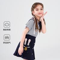 兔子警官朱迪T恤2025夏季学院风女童上衣透气海军领短袖