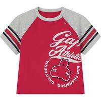 Gap男幼童2024春秋季撞色小熊logo插肩短袖T恤儿童装上衣465349