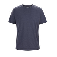 始祖鸟(ARC'TERYX)男士T恤CORMAC ARC′WORD字母印花LOGO运动户外纯色宽松速干短袖 Black sapphire深蓝 M