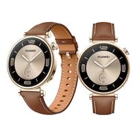 HUAWEI 华为 WATCH GT4 蓝牙智能手表 41mm  凝霜白 栗子棕尖尾真皮表带