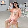 大嘴猴 睡衣女款夏天纯棉短袖短裤夏季少女全棉印花圆领家居服套装