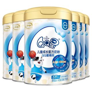 伊利 QQ星榛高A2β-酪蛋白儿童成长奶粉4段3岁+700g*6罐 高钙/DHA