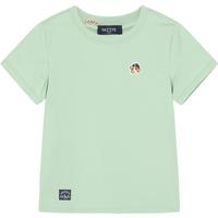 哈吉斯（HAZZYS）童装男女童T恤夏弹力舒适时尚短袖圆领衫 浅灰绿 130