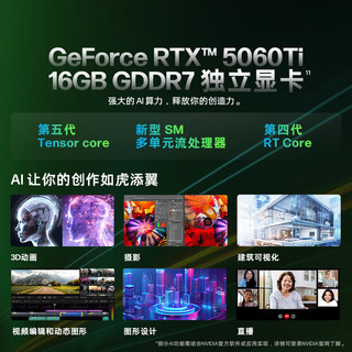  HP/惠普 AI算力 高性能台式电脑主机  RTX5060Ti i5-14500 16GB 1TB