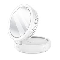 艾美特(AIRMATE)小风扇桌面便携式小型电风扇充电办公宿舍床头夹扇台夹扇 【插电款/二档】米白色