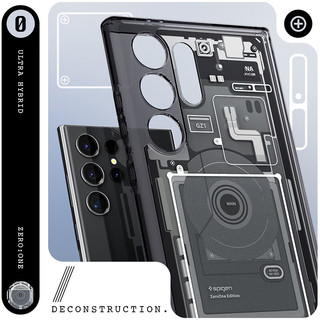 spigen 三星Galaxy S25 Ultra手机壳 PC+TPU 透明黑灰（带磁吸款）
