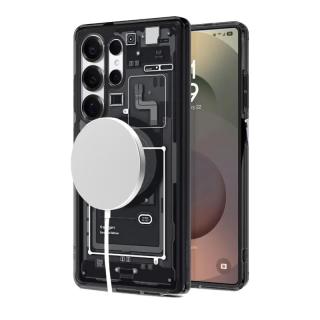 spigen 三星Galaxy S25 Ultra手机壳 PC+TPU 透明黑灰（带磁吸款）