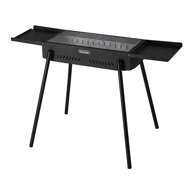 挪客户外 墨烟多功能立式烧烤炉家用烧烤架户外便携碳烤烤串烤肉炉子 黑色/基础款