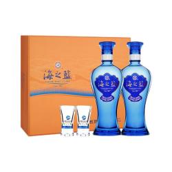 洋河 海之蓝礼盒 52度 浓香型白酒 480ml*2瓶
