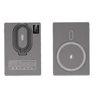 半岛铁盒超薄磁吸无线充电宝MagSafe无线快充10000mah金属支架移动电源苹果15W/20W小巧便携背夹电源锌灰色