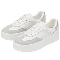 73Hours女鞋出游日2025春季系带拼色平底圆头德训鞋