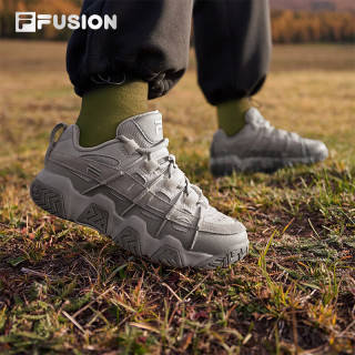 FILA FUSION斐乐潮牌面包鞋女鞋2025春夏复古休闲鞋篮球鞋运动鞋 花岗灰/沙暖灰-GW 38
