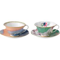 WEDGWOOD花间舞蝶一人悦享茶具套装骨瓷咖啡具子母壶杯碟套装 花间舞蝶杯碟组 2件