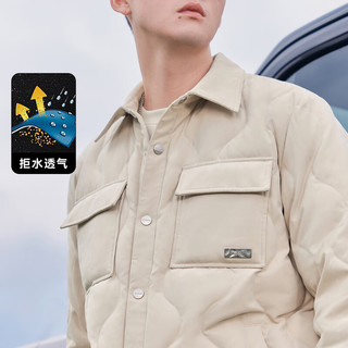 卡宾男装 三防羽绒服秋冬新款桃皮绒外套保暖舒适街头外衣A 05 M /170/48